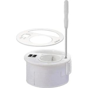 Produktbild für Einbausteckdose EVOline Circle80, mit 3 m Kabel