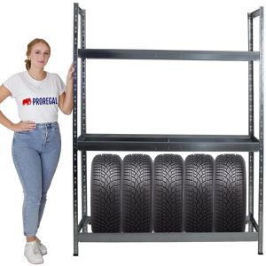 Produktbild für Reifenregal PROREGAL TIGER XL, silber, für 18 Reifen