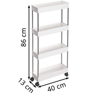 Produktbild für Nischenregal Songmics KSC08WT, weiß, mit Rollen