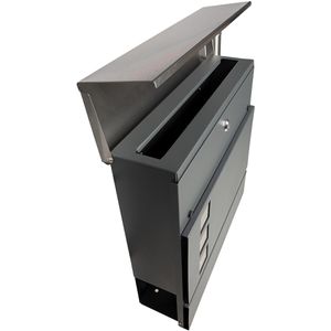 Produktbild für Briefkasten Ondis24 Atlanta PACK, anthrazit/silber, aus Stahl