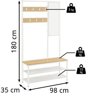 Produktbild für Garderobenständer Vasagle HSR415W09, weiß
