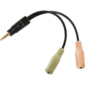 LogiLink Audiokabel CA0021 15cm, 1x 3,5mm Klinke 4-polig / 2x 3