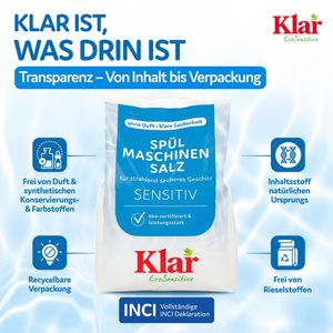 Produktbild für Spülmaschinensalz Klar EcoSensitive, reines Siedesalz, Bio