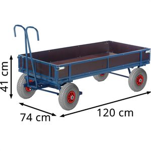 Produktbild für Handwagen Rollcart 15-15102, mit 4 Bordwänden
