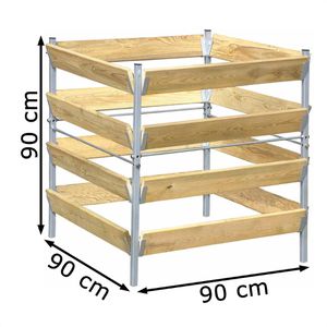 Produktbild für Komposter bellissa 99160 M, natur/ silber, aus Holz und Stahl