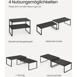 Produktbild für Küchenregal Songmics KCS401B01, schwarz, 2er Set