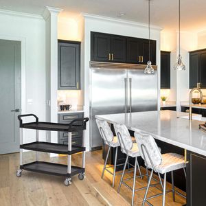 Produktbild für Servierwagen Böttcher-AG schwarz, Aluminium / Kunststoff