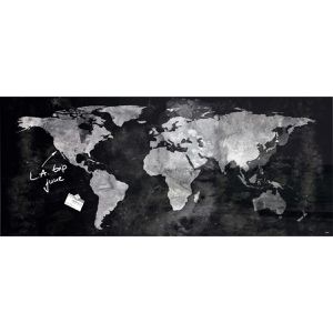 Glas-Magnettafel Sigel GL246 Artverum, World-Map, 2 Magnete