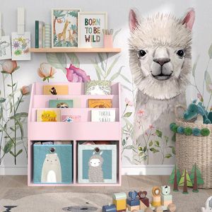 Produktbild für Bücherregal Vicco Luigi, rosa, mit 2 Faltboxen