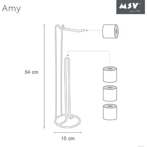 Produktbild für Toilettenpapierhalter MSV Amy, weiß