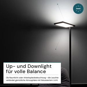 Produktbild für Stehlampe Luxula LX700192, LED, schwarz, 203 cm