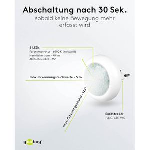 Produktbild für Nachtlicht Goobay 96501, LED, für Steckdose