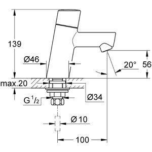 Produktbild für Waschtischarmatur GROHE Concetto Standventil, 32207001