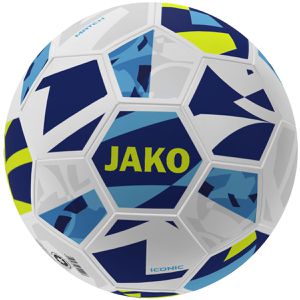 JAKO Fußball Iconic, 2371-656, Größe 5, weiß/navy, 430 Gramm, Spielball