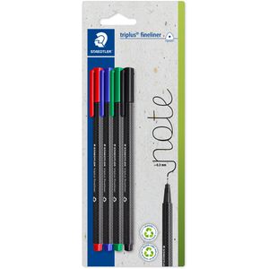 Produktbild für Fineliner Staedtler Triplus 334-S BK4, farbig sortiert