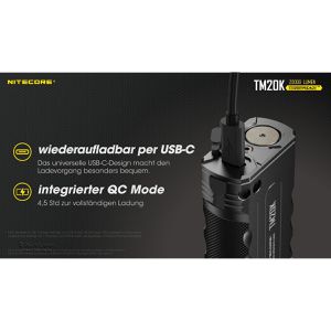 Produktbild für Taschenlampe Nitecore TM20K Tiny Monster aufladbar