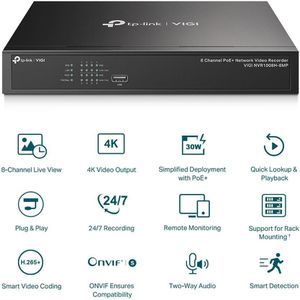 Produktbild für NVR TP-Link Vigi NVR1008H-8MP V1, LAN, PoE, 4K