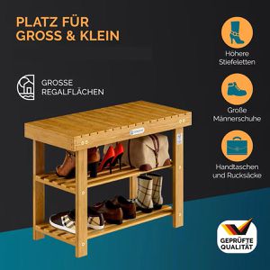 Produktbild für Schuhbank CASARIA 106544, braun, aus Holz
