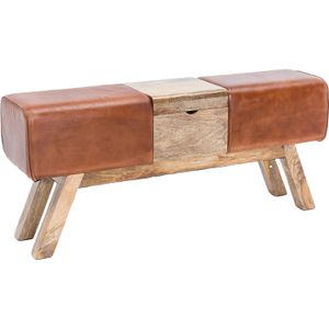 Wohnling Sitzbank WL5.098, Echt Leder, 120 x 29 cm, braun