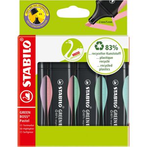 Produktbild für Textmarker Stabilo Green Boss Pastel, 4 Stück
