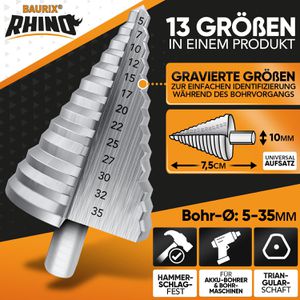 Produktbild für Stufenbohrer BAURIX Rhino STB-535, HSS-Stahl
