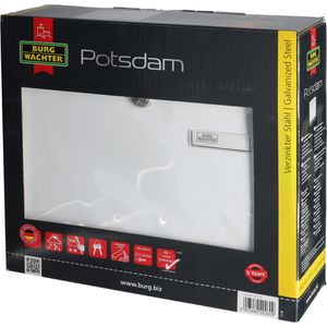 Produktbild für Briefkasten Burg-Wächter Potsdam 877 W, weiß, aus Stahl