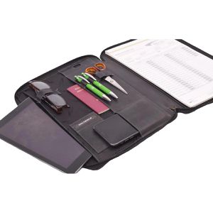Produktbild für Schreibmappe Menzo MB47, schwarz, Echt Leder