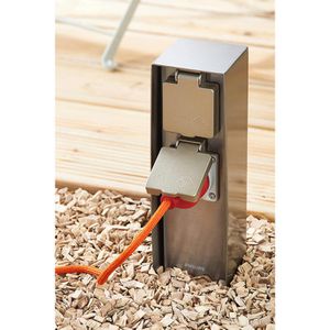 Produktbild für Gartensteckdose Philips Rock, silber, anschraubbar