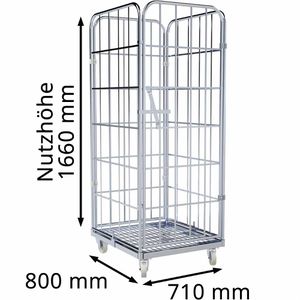 Produktbild für Rollbehälter HMH mit Tür, Nutzhöhe 1660mm