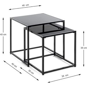 Produktbild für Beistelltisch Haku-Möbel 25557, schwarz, aus Glas / Metall