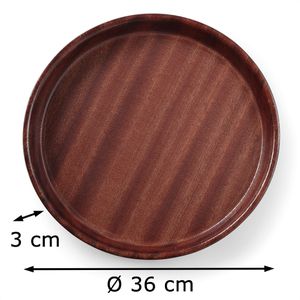 Produktbild für Serviertablett Hendi Woodform 507766, rund, Ø 36cm