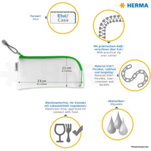 Produktbild für Reißverschlussbeutel Herma 20004, Universaltasche, 23 x 11 cm
