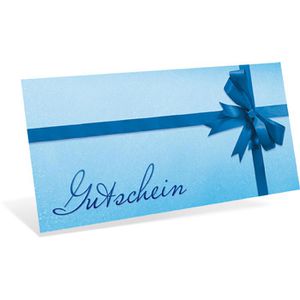 Gutscheinkarte notizblock24 Blue Surprise 19 x 9cm