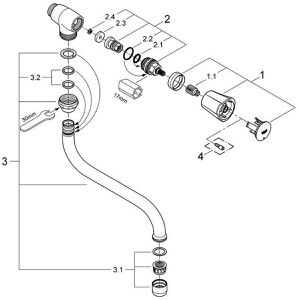 Produktbild für Waschtischarmatur GROHE Auslaufventil, 30484001, verchromt