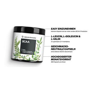 Produktbild für Aminosäuren natural-elements BCAA, 360 Kapseln