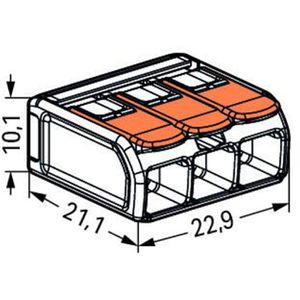 Produktbild für Verbindungsklemme Wago Compact, 221-613, 3 Leiter