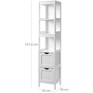 Produktbild für Badschrank Vasagle BBC66WT, mit 4 Füßen, weiß