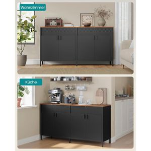 Produktbild für Sideboard Songmics LSC205BD01, aus Metall, schwarz