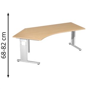Schreibtisch Geramöbel Flex S-617315-BS, buche / silber