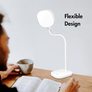 Produktbild für Schreibtischlampe LogiLink Wave, weiß, LED, dimmbar