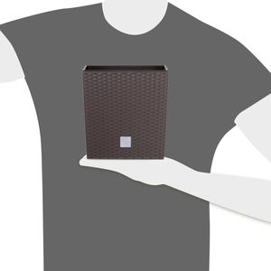 Produktbild für Übertopf Prosperplast Rato Low, dunkelbraun, 20 x 20 x 20 cm