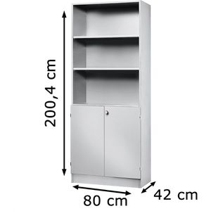 Produktbild für Kombischrank Hammerbacher Solid 6770, lichtgrau
