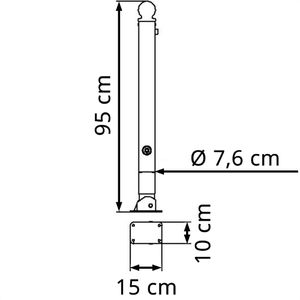 Produktbild für Absperrpfosten Schake 474FUB, grau, aus Metall