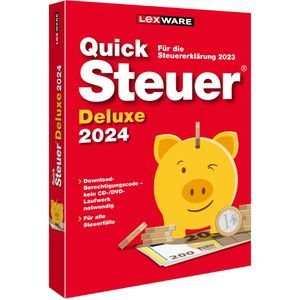 Lexware Finanzsoftware QuickSteuer Deluxe 2024, Lizenz, Vollversion, Steuererklärung für 2023