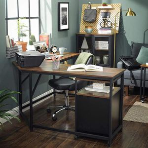 Produktbild für Schreibtisch Vasagle LWD73X, braun / schwarz