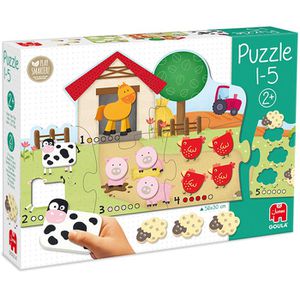 Goula Puzzle 53438 Zahlen 1-5, 21 Teile, ab 2 Jahre