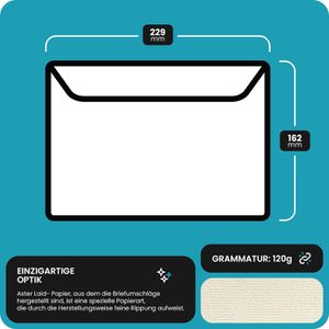 Produktbild für Briefumschläge Netuno Aster Laid, weiß, C5