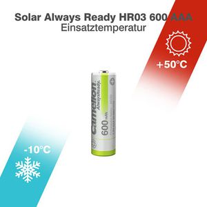 Produktbild für Akku Camelion AlwaysReady Solar, 1,2 V, 600 mAh