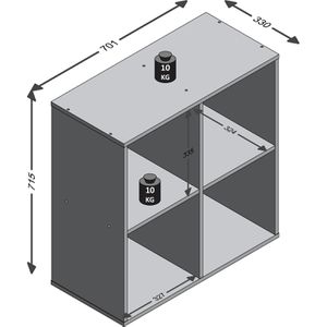 Produktbild für Bücherregal FMD-Möbel Mega 400, 248-400, weiß