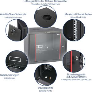 Produktbild für Netzwerkschrank HMF 66409-02, 19 Zoll